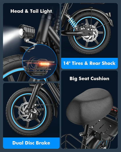 Adults Electric Scooter with Large Middle Basket