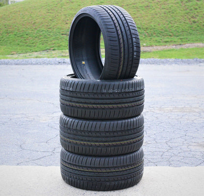 A set of four (four) 255/35R19 ZR 96Y XL full season performance tires fit: 2013 Audi A4 Quattro Premium Plus, 2009-14 Audi A4 base