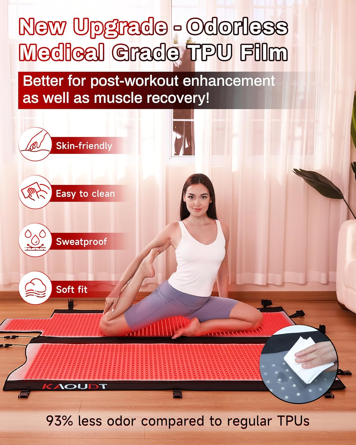 2025 Red Light Therapy Mat, Medical-Grade TPU, 2570 LEDs, 73"x33"
