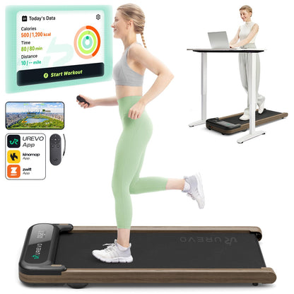 UREVO Smart Walking Pad, Compact Under Desk Treadmill