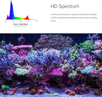 AquaIllumination Prime 16 HD LED Aquarium Light, Saltwater, White