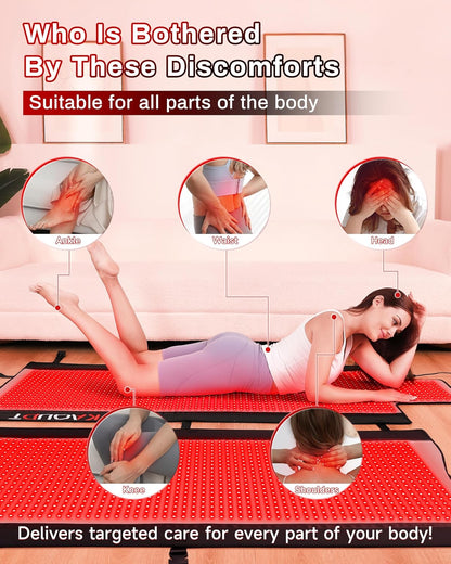 2025 Red Light Therapy Mat, Medical-Grade TPU, 2570 LEDs, 73"x33"