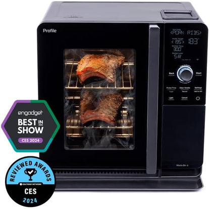 Smart Indoor Pellet Smoker, with Active Smoke Filtration, 5 Smoke Control Settings, WiFi Connected, Electric, Countertop BBQ Appliance, Black