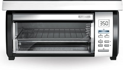 BLACK+DECKER SpaceMaker Under-Counter Toaster Oven, Digital Controls, Black/Stainless Steel, Fits 9�测�� Pizza, TROS1000D