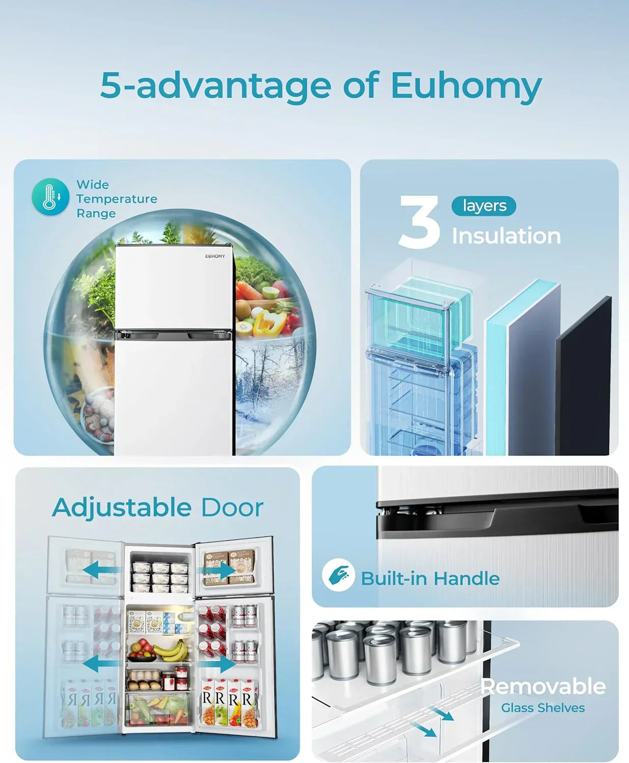 3.2 Cu.Ft Mini Fridge with Freezer �� 2-Door Compact Refrigerator for Bedroom, Dorm, Office or Apartment, Silver3.2 Cu.Ft Mini Fridge with Freezer �� 2-Door Compact Refrigerator for Bedroom, Dorm, Office or Apartment, Silver