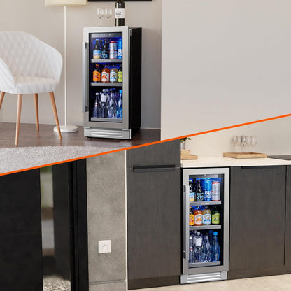 24'' Wine Cooler Refrigerator - 46 Bottle Wine Fridge Dual Zone with Modern Touch Intelligent Digital 40°-65°F Low Noise, Built in or Freestanding Wine Cooler for Home and Kitchen
