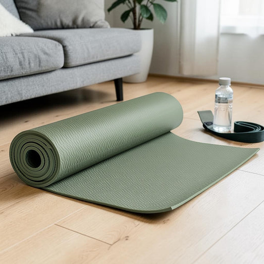 Vexal 6mm TPE Yoga Mat for Beginners - Eco-Friendly Non-Toxic Material - Non-Slip Dual Layer Texture - Extra Cushioning for Knees & Joints - Sage Green