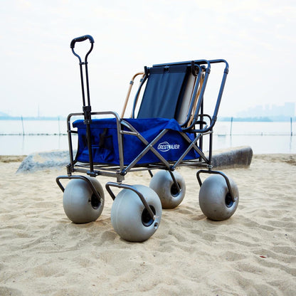Beach Cart with 13" Balloon Wheels, Chair Racks & Pump Included