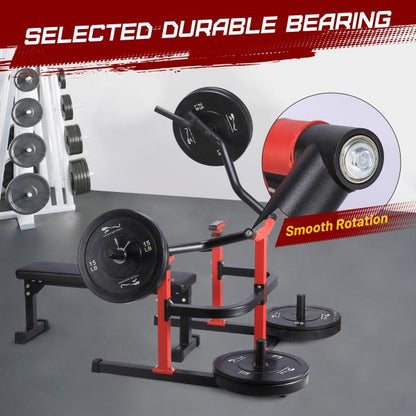 Chest Press Machine, 1050LBS Capacity, Independent Converging Arms, Weight Bench Press with Adjustable Flat Bench for Upper Body Workouts, Red