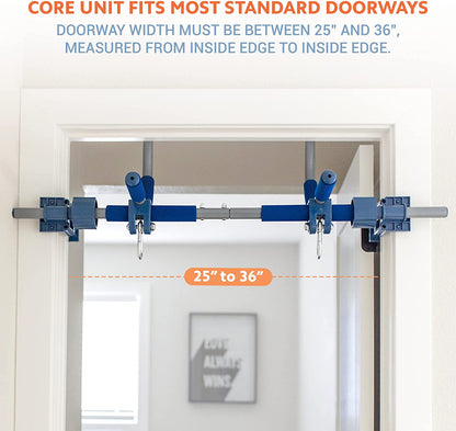 6 Piece Indoor Doorway Gym Set for Kids – Indoor Swing for Kids Includes Kids Swing Chair, Rings, Hanging Trapeze, Ladder, Swinging Rope & Pullup Bar