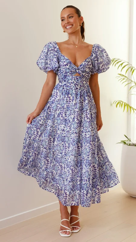 Stylish and comfortable outfits for women   Balthazar Maxi Dress - Blue Floral
