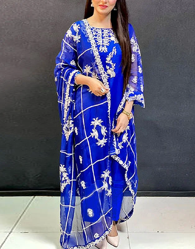 Trendy women’s clothing that suits every taste   Embroidered with Handwork Organza Party Wear Dress 2024 (DZ15573)