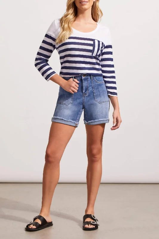 Express your style with fashionable women’s clothing   Audrey Shorts W/ Patch Pocket In Dk Vintage