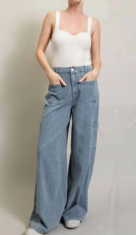 Stylish clothing designed to flatter every woman Savannah Cargo Jeans In Mineral Wash Stylish clothing designed to flatter every woman Savannah Cargo Jeans In Mineral Wash