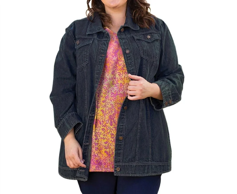 Stylish women’s clothing designed for comfort Premium Long Sleeve Rydel Denim Jacket - Plus Size In Dark Wash Denim Stylish women’s clothing designed for comfort Premium Long Sleeve Rydel Denim Jacket - Plus Size In Dark Wash Denim