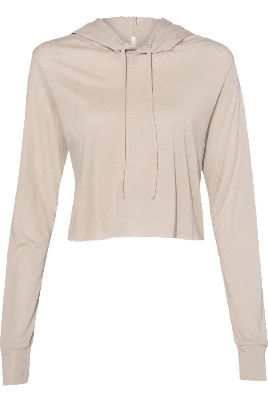 Stylish and comfortable outfits for women   BELLA + CANVAS Womens Triblend Crop Long Sleeve Hoodie