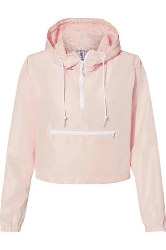 Summer-ready fashion for stylish women Independent Trading Co. Women´s Lightweight Quarter-Zip Pullover Crop Windbreaker Summer-ready fashion for stylish women Independent Trading Co. Women´s Lightweight Quarter-Zip Pullover Crop Windbreaker