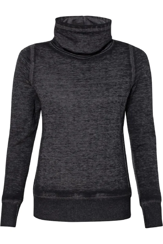 Trendy women’s clothing    J. America Womens Zen Fleece Cowl Neck Sweatshirt