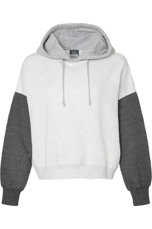 Chic and comfortable clothing for busy women   MV Sport Women´s Sueded Fleece Colorblocked Crop Hooded Sweatshirt