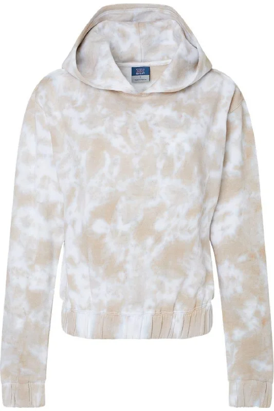 Effortlessly chic fashion for today’s woman   MV Sport Women´s Sueded Fleece Tie-Dyed Crop Hooded Sweatshirt