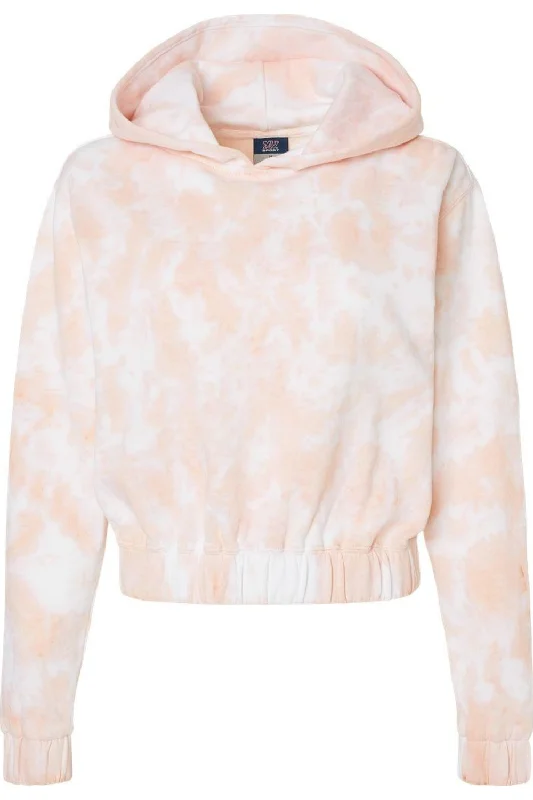 Chic for every occasion and style   MV Sport Women´s Sueded Fleece Tie-Dyed Crop Hooded Sweatshirt