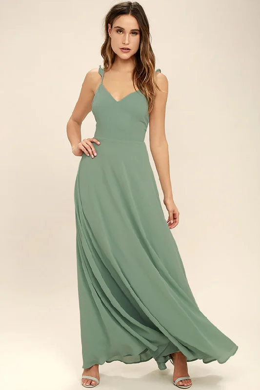 Perfect fashion pieces for the busy woman Chiffon Long Sage Bridesmaid Gown Double Straps Maxi Dresses Perfect fashion pieces for the busy woman Chiffon Long Sage Bridesmaid Gown Double Straps Maxi Dresses