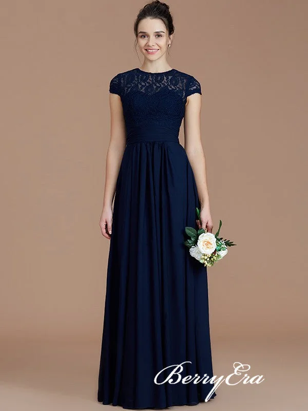 Effortlessly chic fashion for today’s woman Navy Illusion A-line Lace Chiffon Long Bridesmaid Dresses Effortlessly chic fashion for today’s woman Navy Illusion A-line Lace Chiffon Long Bridesmaid Dresses