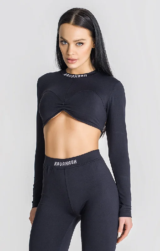 Casual yet chic women’s outfits for work or play   Black Checkmate Longsleeve Tee