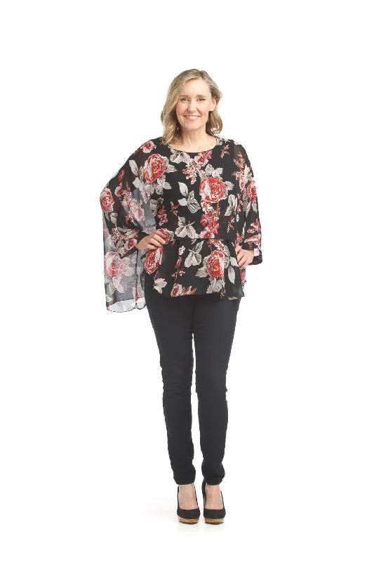 Effortlessly stylish outfits for the modern woman Papillon Floral Overlay Blouse - 17034 Effortlessly stylish outfits for the modern woman Papillon Floral Overlay Blouse - 17034
