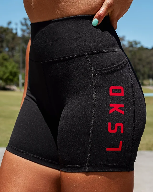 Versatile outfits to transition from day to night   Rep Mid-Length Shorts - Black-Crimson