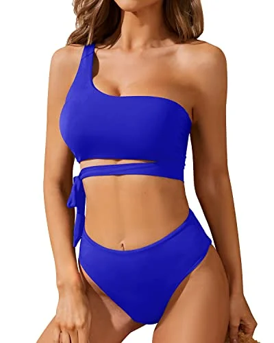 Essential women’s clothing for every season High Waisted One Shoulder Bikini High Cut Bottoms Set-Royal Blue Essential women’s clothing for every season High Waisted One Shoulder Bikini High Cut Bottoms Set-Royal Blue